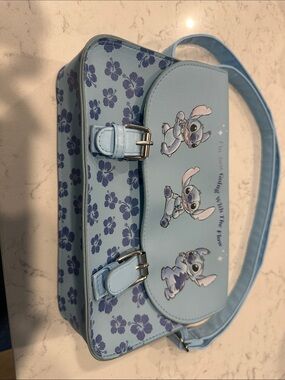 Rare Disney Light Blue Lilo & Stitch Floral Satchel